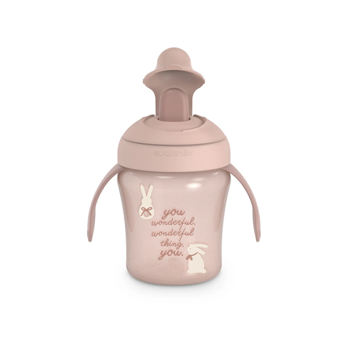 Kubek niekapek do nauki picia 200 ml - króliczek różowy | Wonderland 3