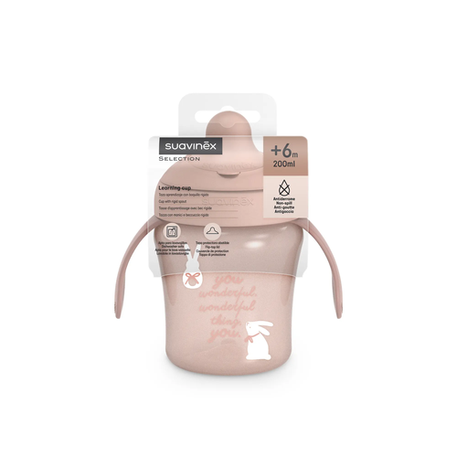 Kubek niekapek do nauki picia 200 ml - króliczek różowy | Wonderland 4