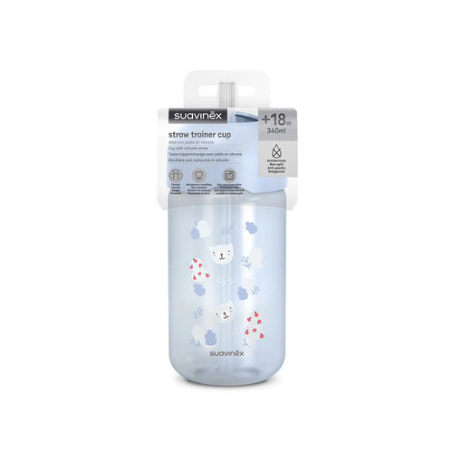 Bidon niekapek z rurką 340 ml – niebieski | Wild & Free 2