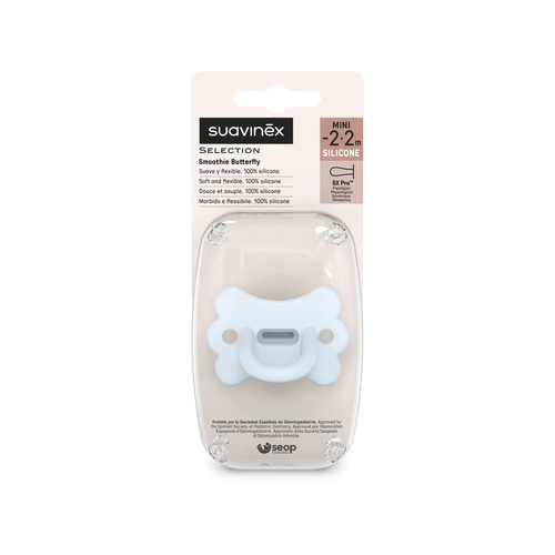 Smoczek fizjologiczny SX Pro MINI (-2/+2 m) – niebieski, motylek | Colour Essence 4