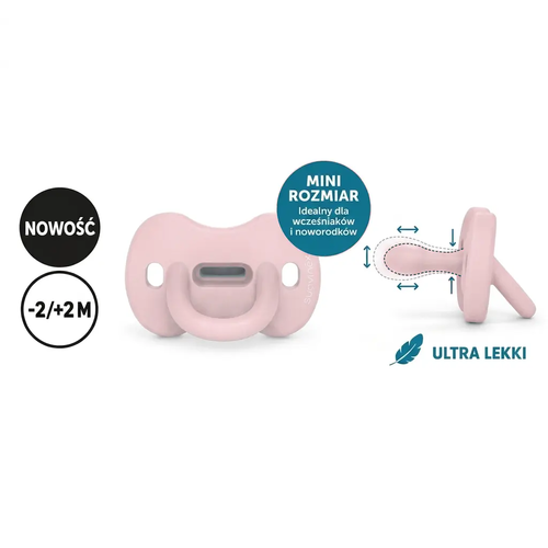 Smoczek fizjologiczny SX Pro MINI  (-2/+2 m) – różowy, motylek | Colour Essence 2