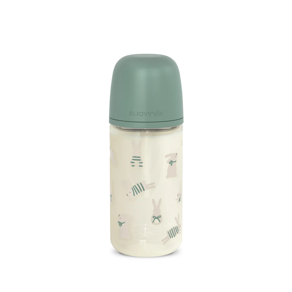 Butelka szklana SX Pro 240 ml, przepływ średni M – króliczek zielony | Wonderland 1