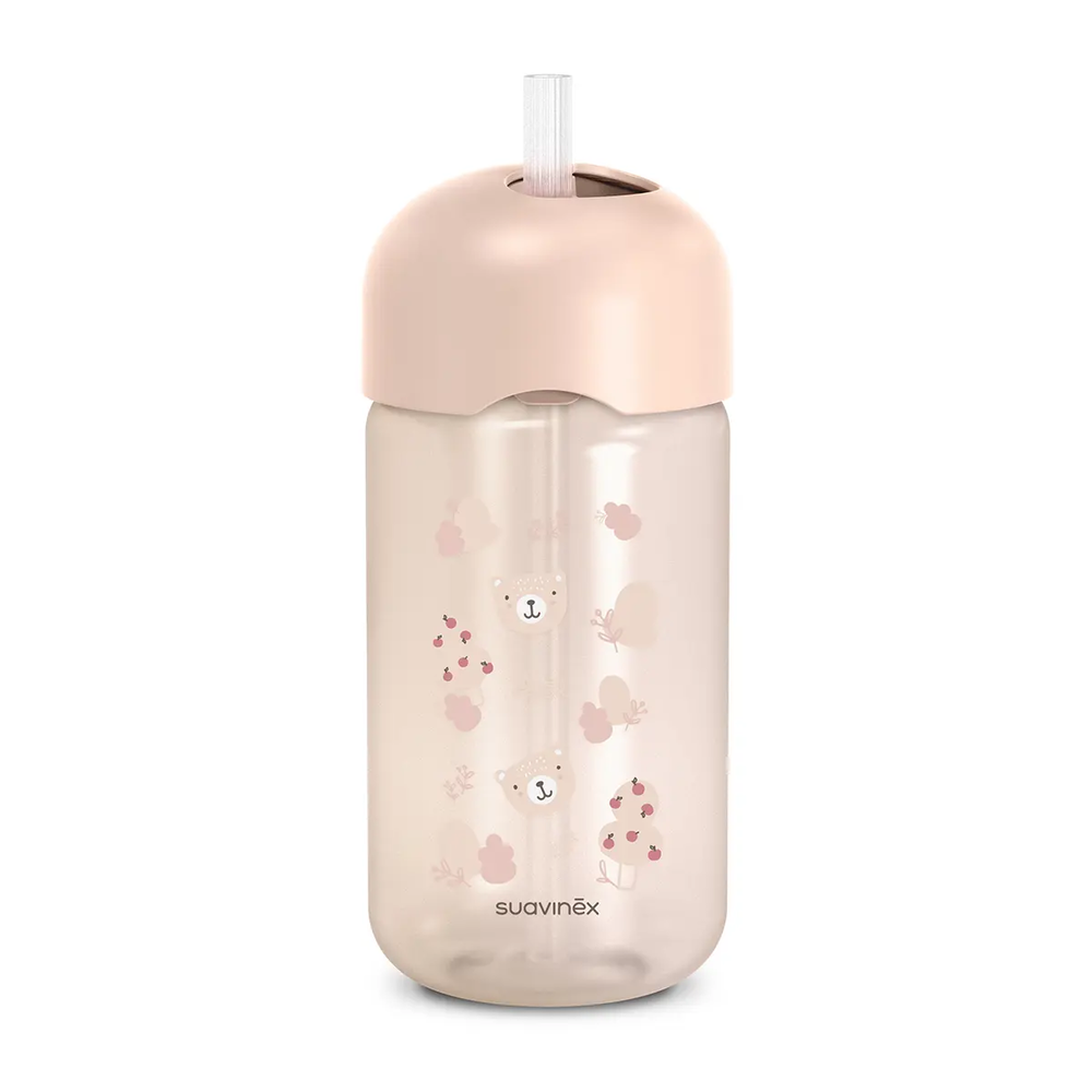 Bidon niekapek z rurką 340 ml – różowy | Wild & Free 1
