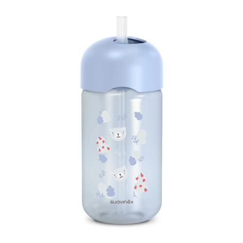 Bidon niekapek z rurką 340 ml – niebieski | Wild & Free 1